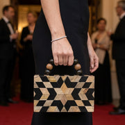 Delhi - wood x black, geometrical